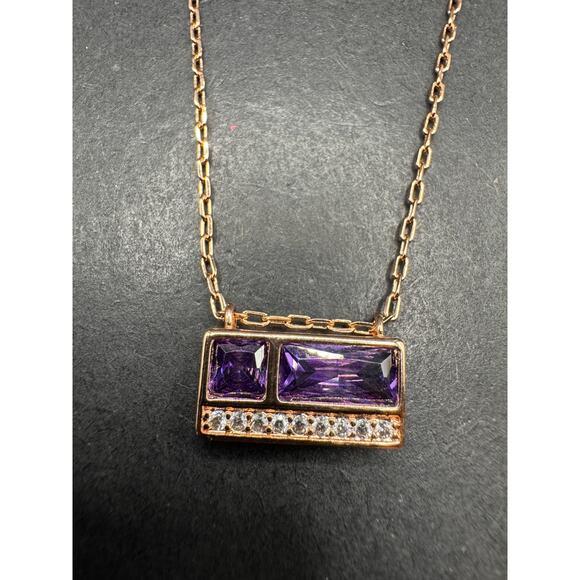 Bomb Party Amethyst CZ February 2024 Necklace You Make Loving You Easy Rose Gold - Picture 1 of 11